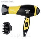 Фен BBK BHD3225i, 2200 Вт, 3 режима, 2 скорости, ионизация, черный/желтый