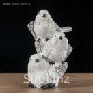 Сувенир полистоун "Три белых воробышка пирамидка" 15х12х9,5 см