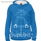 Худи мужское "Чертеж Lego", размер XXL DZN-947825