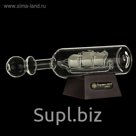 Корабль сувенирный в бутылке с серебристыми парусами «Держись своего курса», 8 х 20 х 5 см