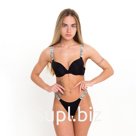 Комплект женский (топ и трусы), цвет черный, размер 85С