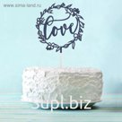 Топпер Love, в цветочном круге, цвет чёрный