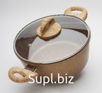 Кастрюля, 4 л, литой алюминий, со стеклянной крышкой, ИНДУКЦИЯ; Артикул: BAM-4/С