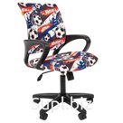 Кресло детское Chairman Kids 103, PL черн., ткань велюр, футбол, механизм качания спинки