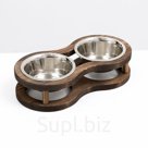 Подставка двойная с мисками №3 450 мл