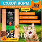 Dry Buddy Dinner Green Line food for cats of all premium breeds, hypoallergenic, full, with sensitive digestion, without additives, 100% natural composition, with fish, 7 kg