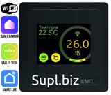 Программируемый терморегулятор с цветным сенсорным TFT дисплеем SMART HEAT Wi-Fi BLACK и голосовым управлением Алиса