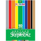 Цветная бумага A4, Hatber "Creative Set", 10л., 10цв., мелованная, в папке