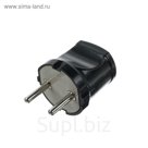 Вилка Smartbuy, 10 А, 250 В, прямая, без з/к, черная