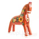 Carrot-colored horse with floral painting