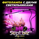 Фитолампа с двумя светильниками, USB