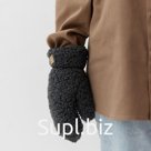 Варежки женские меховые MIST, размер 26 см, серые