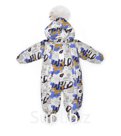 Transformer envelope jumpsuit, Bunnies and Foxes on blue, 163shm/1