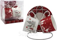 Tea set Deer 4 items: 2 cups x 220 ml, 2 saucers x d14.5 cm in a gift box Material: f