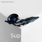 Брошь "Оливия", цвет синий в чёрном металле