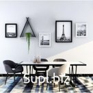 Фоторамка пластик на 4 фото+полочка "Сканди" чёрно-белые набор 67х160 см
