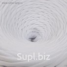 Пряжа трикотажная широкая 100м/330гр, ширина 7-9мм (белый)