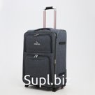 Чемодан средний 52 л (M), отдел на молнии, кодовый замок, с расширением, цвет серый