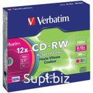 Диск CD-RW 700Mb Verbatim 8-12х Color Slim Case (5шт)