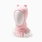 Шапка-шлем для девочки, размер 42-46, пудровая