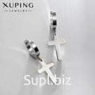 Серьги металл XUPING крестик, цвет серебро