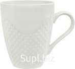 480ml embossed mug. Color: white.