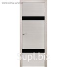 Дверное полотно «Техно 1», 2000 × 700 мм, горизонтальное стекло чёрное, цвет ива