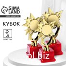 Наградная фигура «Звезда» A, подставка пластик красная, 24.5×14×7.5 см