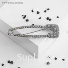 Брошь "Стиль" булавка, 8см, цвет белый в серебре