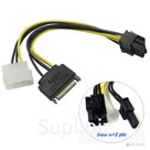 Orient C578, Переходник питания для PCI-Ex видеокарт Molex 4pin M + SATA 15pin M -> 8pin 6pin+2pin