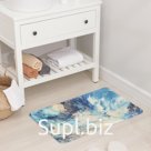 Коврик для ванной Доляна «Космос», 50×80 см, синий