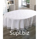 Скатерть овальная 160х220 см, цвет белый