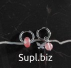 Серьги из натурального камня Халцедон