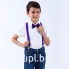 Подтяжки детские «Выбражулька», ширина 2.5 см, бабочка, цвет фиолетовый
