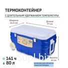Термоконтейнер «Арктика», 80 л, 77×44.5×41 см, синий