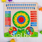 Обучающая доска «Календарь с часами. Цветочек»