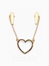 Зажим для кардигана «Сердечко» на цепочках, цвет золото