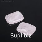 Кабошон "Кварц розовый" прямоугольник граненый 18*25мм (набор 2шт)