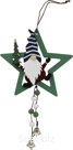 Christmas tree decoration: Star with gnome, 12x1.5x15 cm