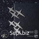 Серьги из металла «Три звёзды», цвет серебро