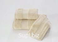 Soft cotton DELUXE полотенце светло-бежевый Турция 75х150см, оптом