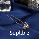 Шпилька для волос «Геометрия блеск», 1×6.5 см, серебро