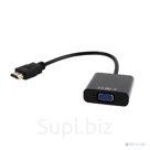 Bion Expert Bion Переходник видео-аудио HDMI-VGA, 19M 15F + 3.5мм стерео-аудио, гнездо, разрешение 1920x1080@60Hz , поддерживает HDMI v.1.4, 15см, черный BXP-A-HDMI-VGA-03