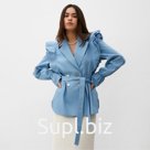 Жакет женский джинсовый с воланами MIST, размер 44, голубой