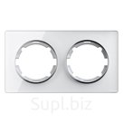 Рамка OneKeyElectro La Garda на 2 поста горизонтальная, белая Bianco brillante