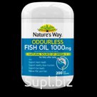 Natures Way Odorless Fish Oil OMEGA-3  без запаха 1000mgх200капс.,  Австралия