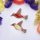 Брошь "Янтарь" колибри в бронзе 3056, цвет МИКС