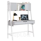 Стол письменный Polini Kids Mirum 1446, с полкой, цвет серый-белый/двери серые
