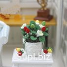 Земляника горшке для кукольного дома Миниатюра