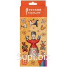 Карандаши цветные Русский карандаш "Фольклор", 24цв., заточен., картон, европодвес